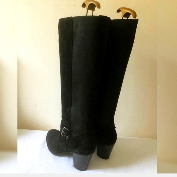 M&S Real Suede Leather Knee High Heels Boots Size 39 - Picture 6 of 7